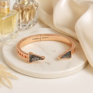 Kendra Scott Misty Rose Tone Crystal Gray Illusion Hinge Bracelet